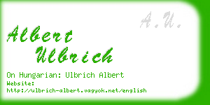 albert ulbrich business card